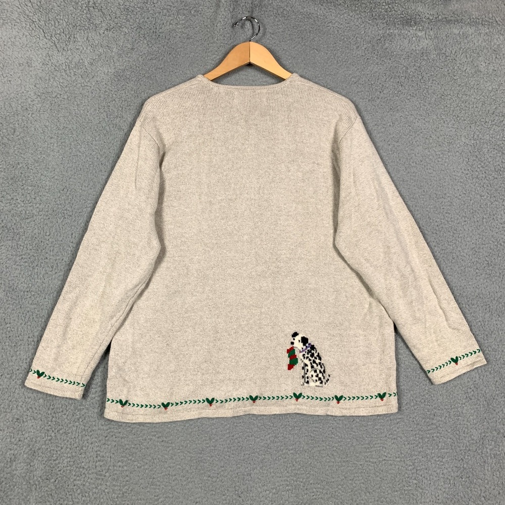 Marisa Christina Cardigan Plus 2X Tan‎ Christmas Collection 2001 Dog Print Linen - Picture 5 of 10